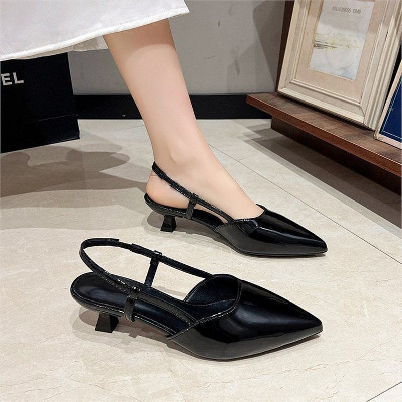 Damen spitze Slingback Ballerinas mit eleganter Schnalle R&B
