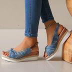 Damen Wedge-Sandaletten mit elegantem Knoten-Design R&B