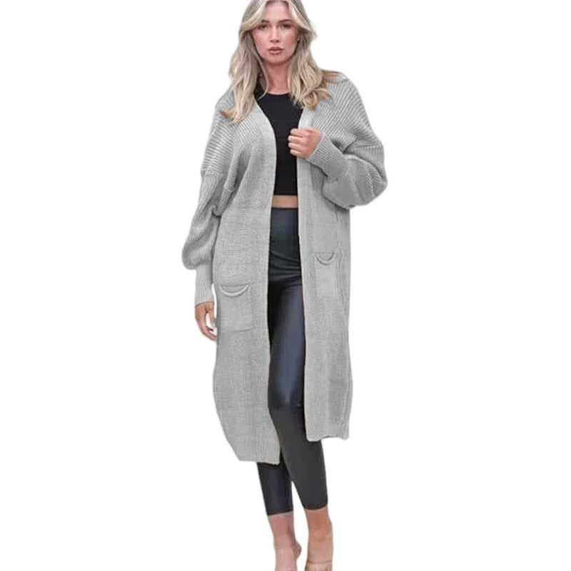 Damen Langarm-Strickcardigan mit edlem Strukturdesign und praktischen Taschen R&B