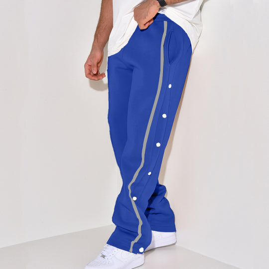 Herren Sportliche Jogginghose mit Druckknopf-Detail und seitlichen Taschen R&B