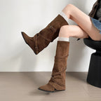 Damen modische hohe Stiefel mit doppeltem Schnallenverschluss und raffiniertem Design R&B