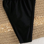 Damen Triangel-Bikini mit verstellbaren Trägern und femininem Bindedetail R&B