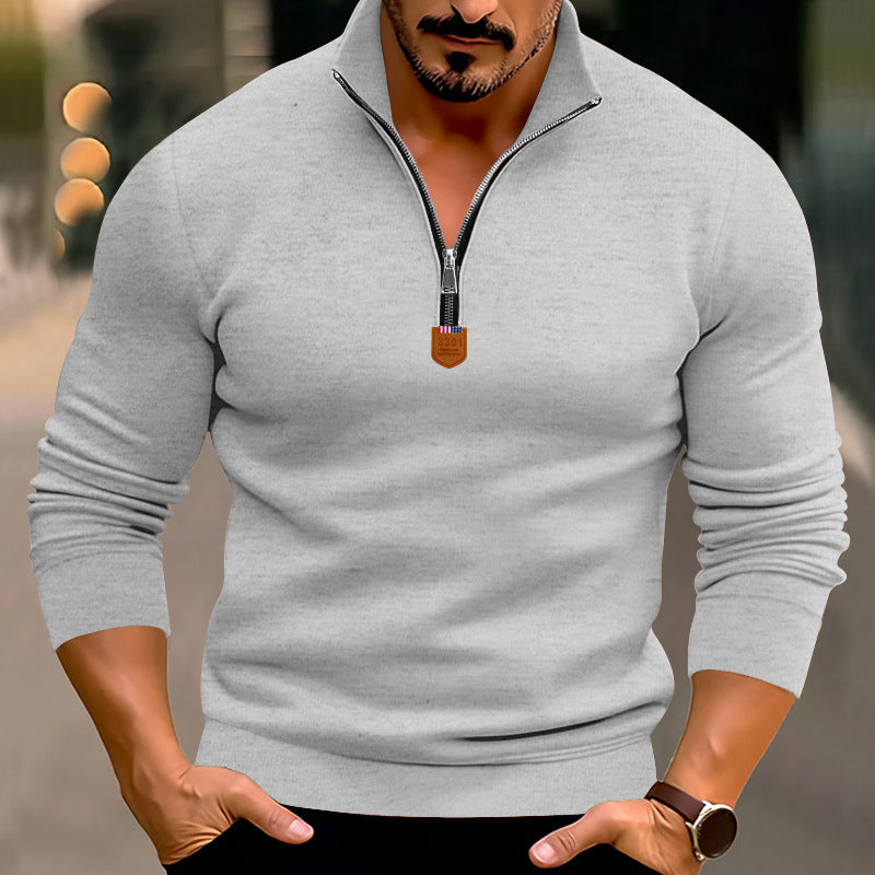 Herren Pullover mit kurzem Reißverschluss R&B