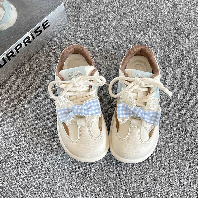Damen Sneakers mit romantischem Rüschendetail und gepolsterter Sohle R&B