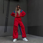 Damen Urbaner Sportanzug mit lässiger Jacke und weiten Hosen