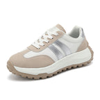 Damen nan retroorientierter City-Sneaker mit grobstolliger Laufsohle, gepolstertem Komfortfußbett und Wildlederbesatz R&B