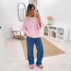 Damen Weite Jeans im verspielten Herzdesign R&B
