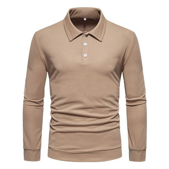 Herren Langarm Polohemd aus atmungsaktivem Stoff mit modernen Knopfdetails R&B