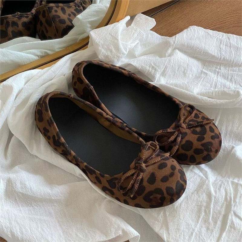 Damen Ballerinas mit niedlichem Pünktchenmuster und zierlichem Schleifchen R&B