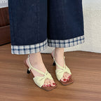 Damen Sling-Sandalen mit dekorativem Knotendesign und elegantem Absatz R&B