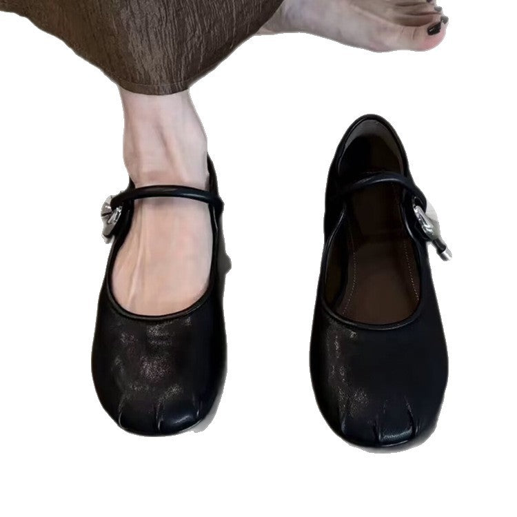 Damen elegante Ballerinas mit modischem Riemchen und dekorativem Schmuckdetail R&B