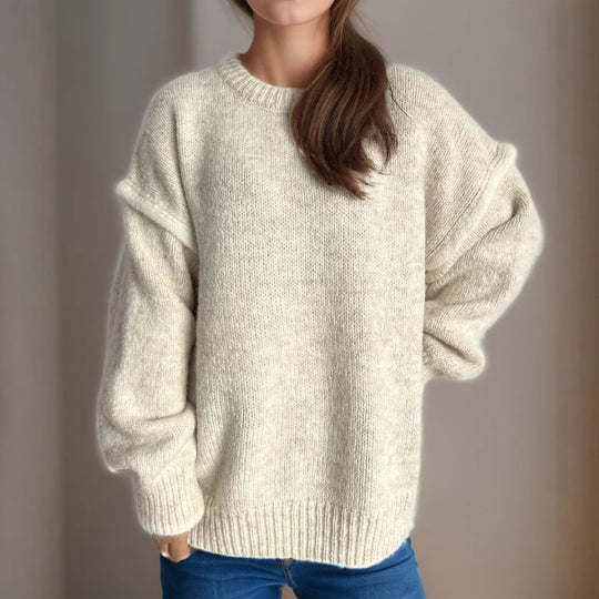Damen Grobstrickpullover mit lässigem Schnitt und strukturiertem Design R&B