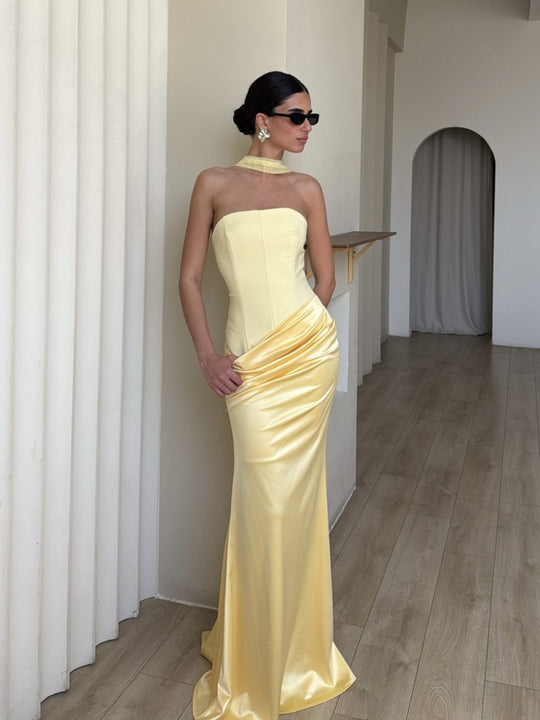 Damen Bodycon Abendkleid mit eleganter Drapierung R&B