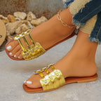 Damen Komfortable Strandsandalen mit dekorativen Riemen R&B