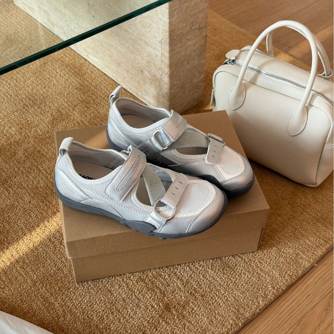 Damen Sportliche Halbschuhe mit verstellbaren Riemen und rutschfester Sohle R&B