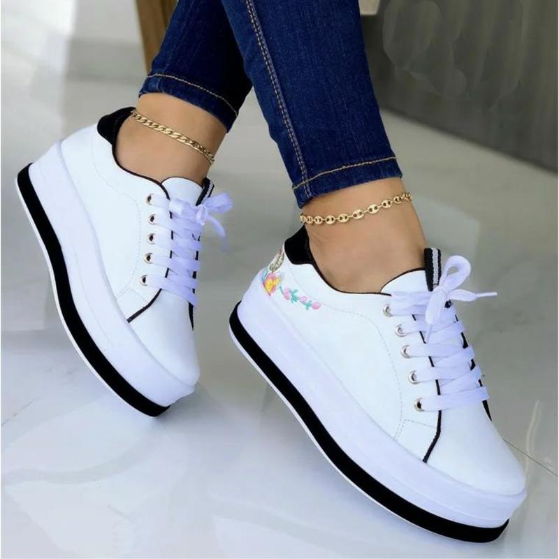 Damen Komfortable Sneakers mit floralem Design und dämpfendem Fußbett R&B