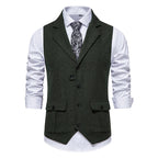 Herren elegante Weste mit strukturiertem Hahnentritt-Muster