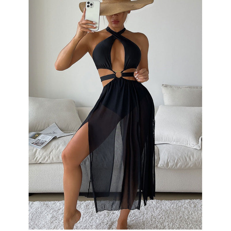 Damen Sexy Strandkleid mit Cut-Outs R&B