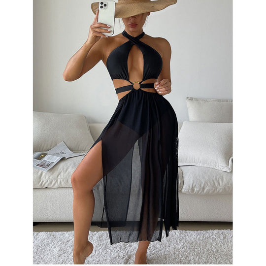 Damen Sexy Strandkleid mit Cut-Outs R&B