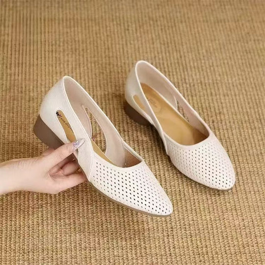 Damen elegante Ballerinas mit atmungsaktivem Lochdesign R&B