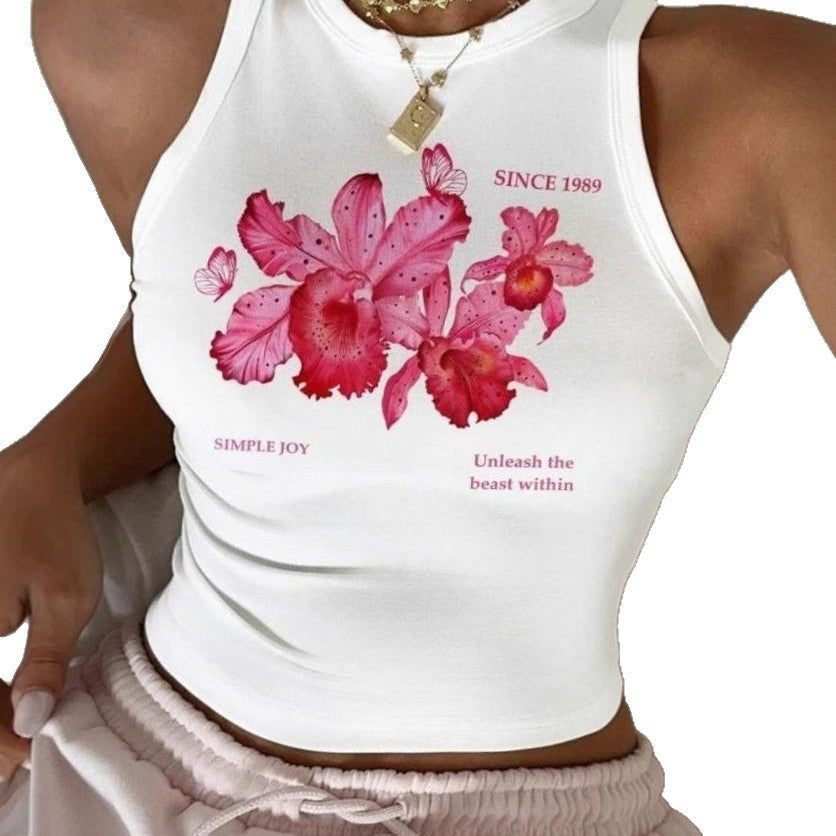 Damen ärmelloses Tanktop mit fröhlichem Kirschmotiv R&B