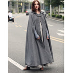 Damen elegante Kapuzenumhang mit verstellbarem Verschluss R&B