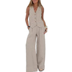 Damen Anzug mit weit geschnittenen Hosen und eleganter Weste R&B