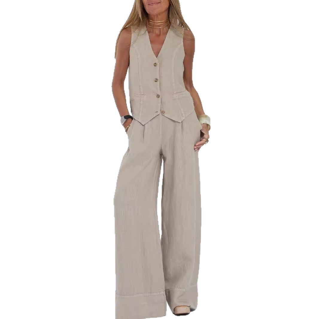 Damen Anzug mit weit geschnittenen Hosen und eleganter Weste R&B