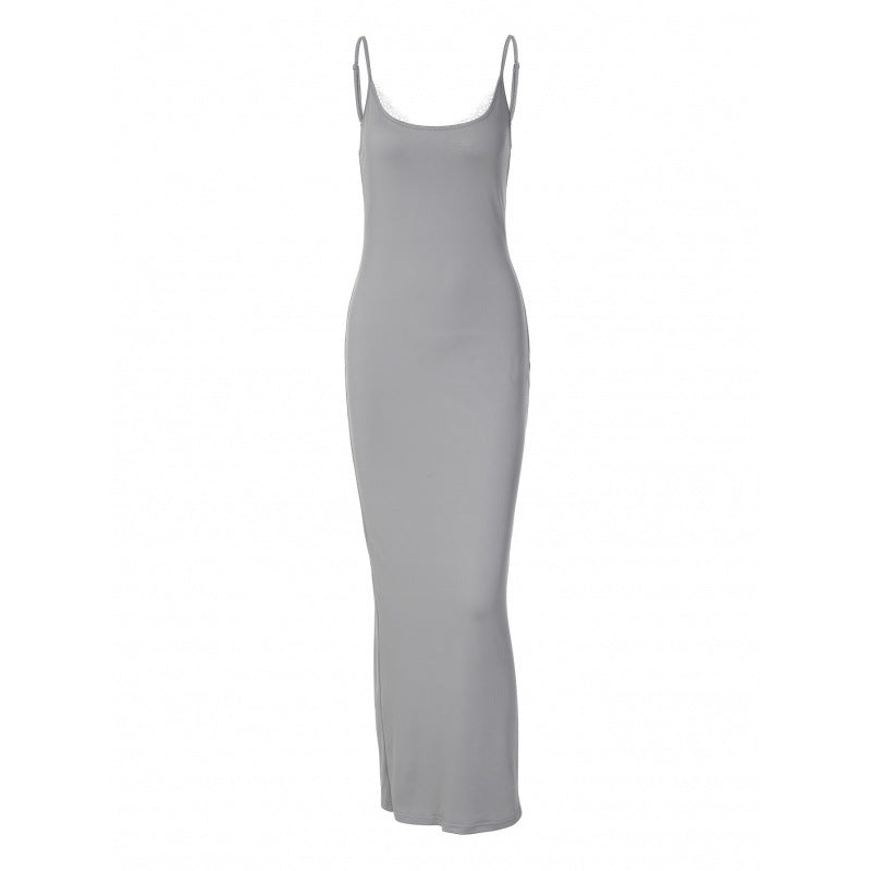Damen Elegantes langes Kleid mit Spaghettiträgern und femininer Silhouette R&B