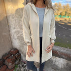 Damen Langärmlige Strickjacke mit Kapuze