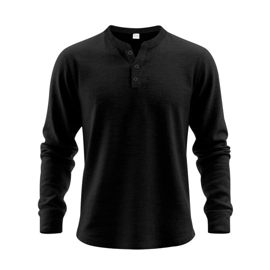 Herren Langarmshirt mit Knopfleiste R&B