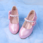 Mädchen elegante Ballerinas mit Schleifen- und Perlenakzenten R&B
