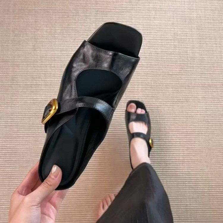 Damen Sandalen mit elegantem Riemchendesign und hochwertiger Schnalle R&B