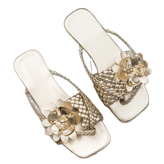 Damen modische Riemchensandalen mit Blumendesign R&B