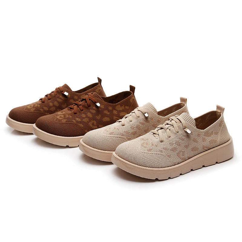 Damen Atmungsaktive Sneaker mit modischem Leopardenmuster