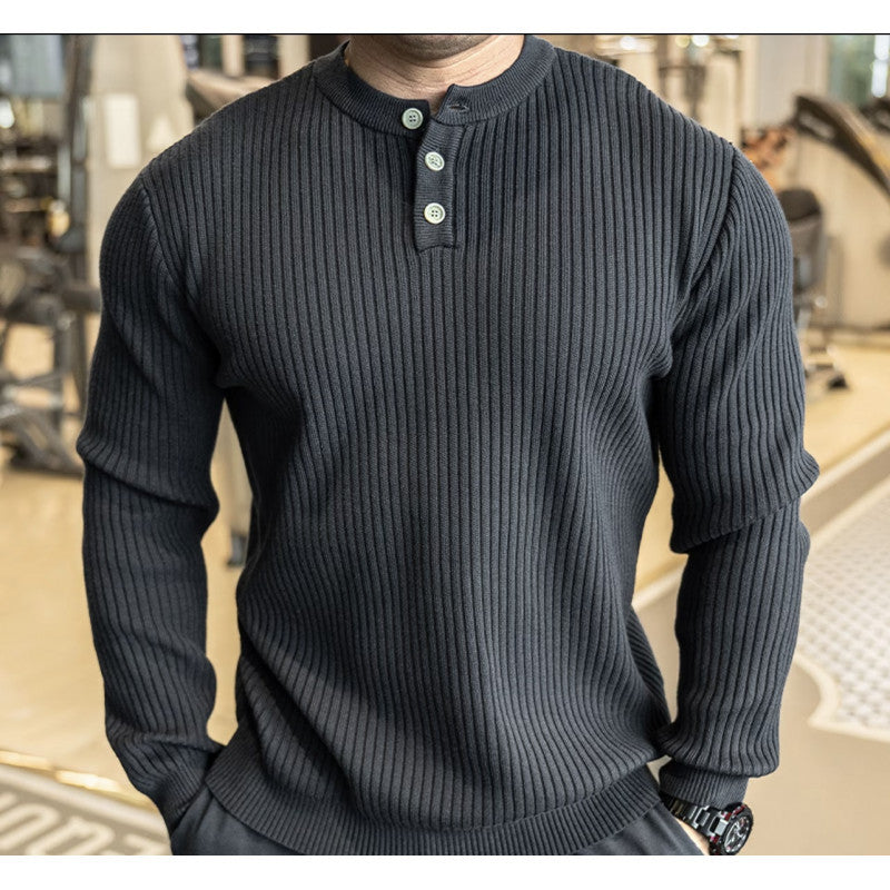 Herren Langarm Pullover mit strukturiertem Rippenstrick R&B