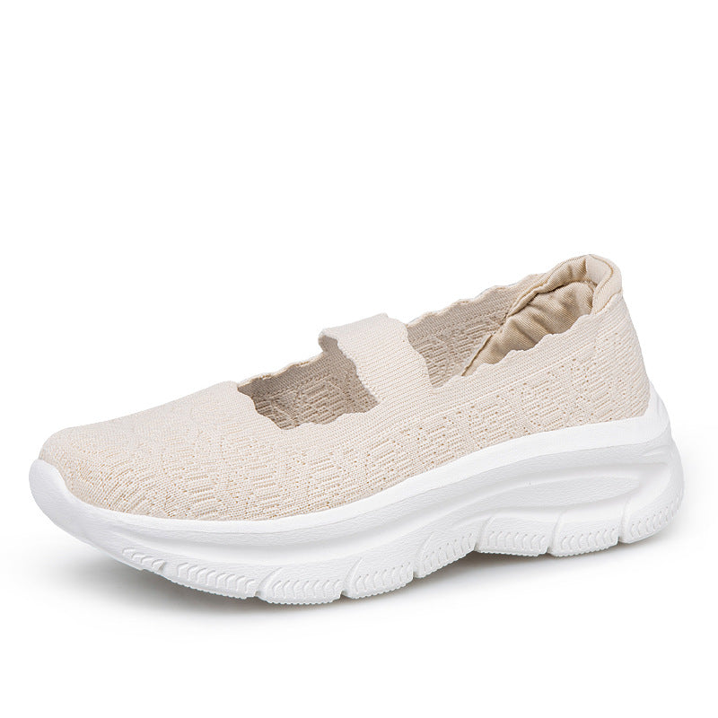 Damen bequeme Slip-On Sneakers mit elastischem Riemen R&B