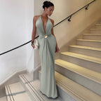 Damen Elegantes Wickelkleid mit tiefer V-Ausschnitt und raffiniertem Gürtel R&B