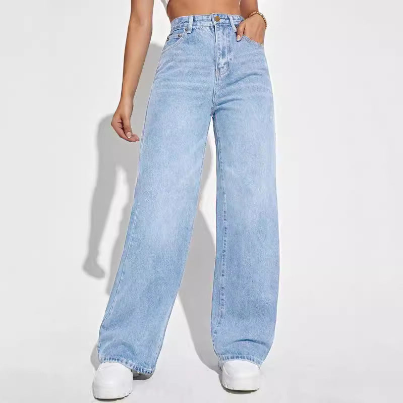 Damen Weite Denim-Hose mit lässigem Schnitt R&B