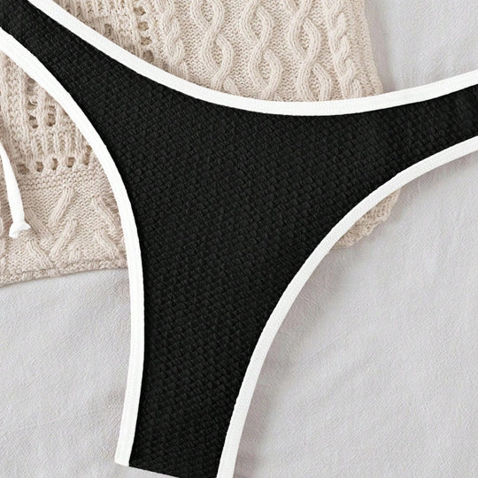 Damen Bikiniset mit feinem Wellenmuster und verstellbaren Trägern R&B