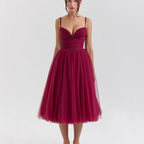 Damen Tüllkleid mit elegantem Oberteil und schwingendem Rock R&B