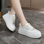 Damen Modische Sneaker mit floralem Design und erhöhtem Plateau R&B