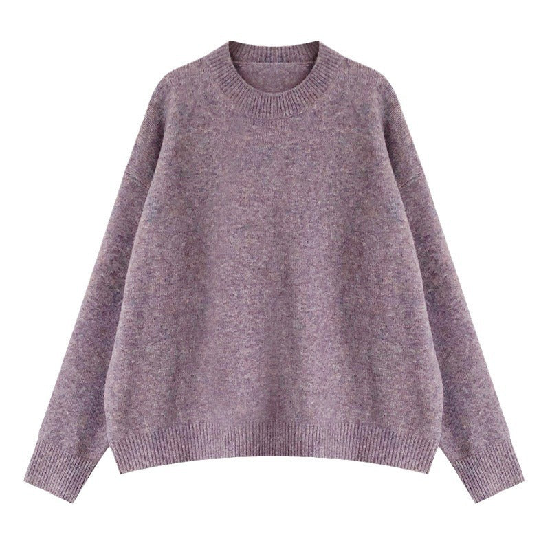 Damen Oversized Strickpullover mit weitem Schnitt und hohen Bündchen R&B