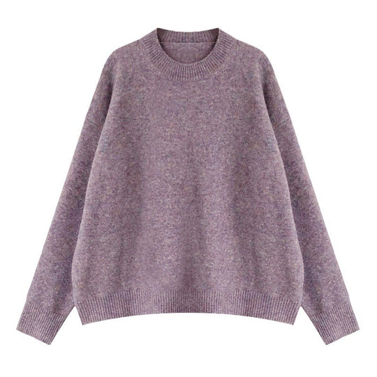 Damen Oversized Strickpullover mit weitem Schnitt und hohen Bündchen R&B