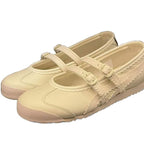 Damen Ballerinas mit verspieltem Riemendesign und hochwertiger Lederoberfläche