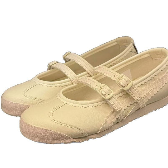 Damen Ballerinas mit verspieltem Riemendesign und hochwertiger Lederoberfläche R&B