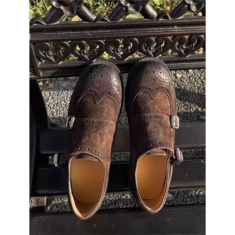 Damen elegante Schnürschuhe mit doppelter Schnalle R&B