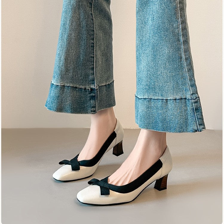 Damen Elegante Pumps mit modischem Riemen und Schleifen-Detail R&B
