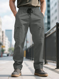 Herren nan urbane utilitarische Cargohose mit elastischem Komfortbund, Tunnelzug und verschließbaren Klappentaschen R&B