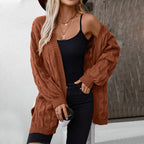 Damen Strickjacke mit einem stilvollen Flechtmuster
